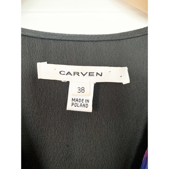 Carven Women’s Georgette‎ Pleated Violet Cocktail Dress Ruffle Hem Size 38/8 US - Picture 8 of 16